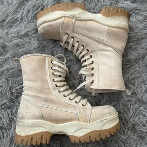 ASOS design canvas combat boots